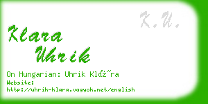 klara uhrik business card